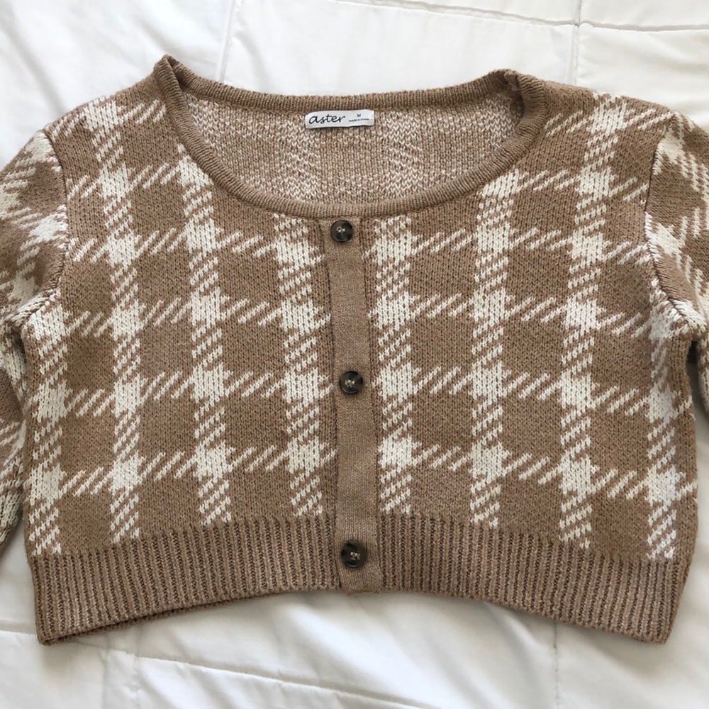tan knit cardiagn